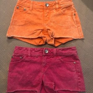 Girls sz 8 Justice Pink Orange Denim Shorts Bundle